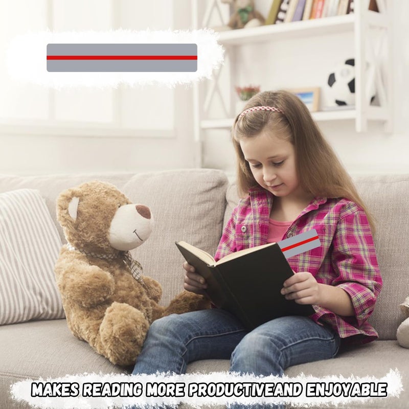 Winfox 12 Pieces Guided Reading Strips,Red Colored Overlay Highlight Bookmarks, Dyslexia Reading Aids for Kids, Teachers - Image 5